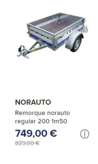 Norauto NORAUTO Remorque norauto regular 200 1m50 749,00 € offre