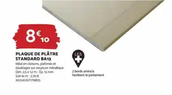 Bricomarché PLAQUE DE PLÂTRE STANDARD BA13 offre