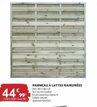 PANNEAU À LATTES RAINURÉES