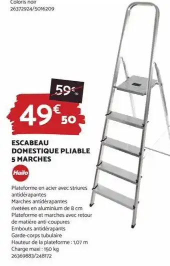 Bricomarché ESCABEAU DOMESTIQUE PLIABLE 5 MARCHES offre