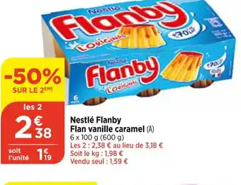 Bi1 Nestlé Flanby Flan vanille caramel (A) 6 x 100 g (600 g) offre