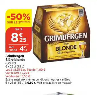 Bi1 Grimbergen Bière blonde 6,7% vol. offre