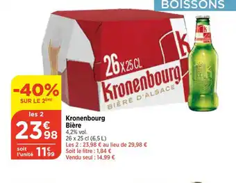 Bi1 Kronenbourg Bière 4,2% vol. 26 x 25 cl (6,5 L) offre