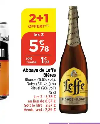 Bi1 Abbaye de Leffe Bières offre