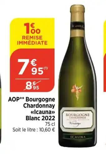 Bi1 AOP** Bourgogne Chardonnay <<Icauna>> Blanc 2022 offre