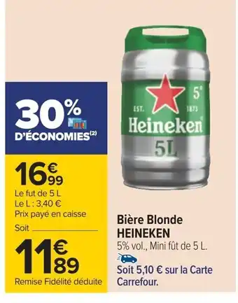 Carrefour Bière Blonde HEINEKEN offre