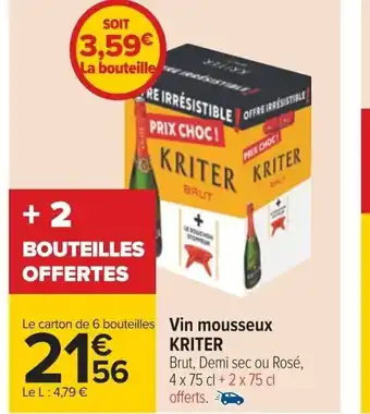 Carrefour Vin mousseux kriter offre