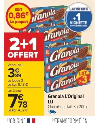 Carrefour Granola L'Original LU offre