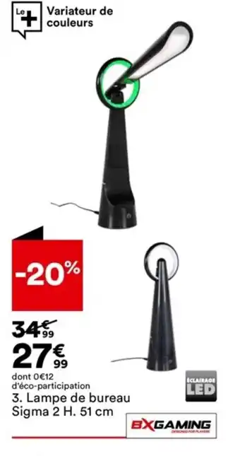 3. Lampe de bureau Sigma 2 H. 51 cm