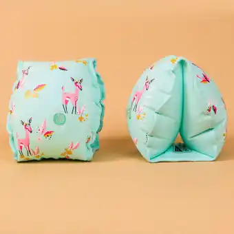 Decathlon Brassards piscine vert imprimé gazelle intérieur tissu enfant 15 -30 kg offre