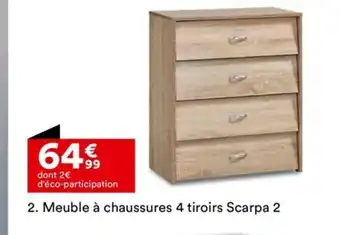 BUT 2. Meuble à chaussures 4 tiroirs Scarpa 2 offre