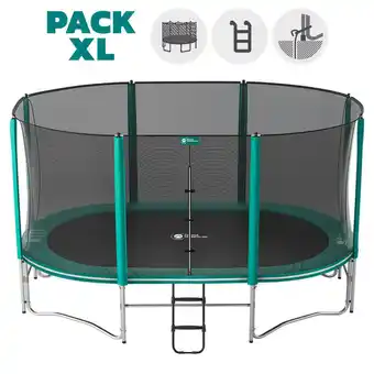 Decathlon Trampoline ovale ovalie 490cm - filet de protection, echelle + kit d'ancrage offre
