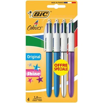 Carrefour Bic 4 stylos-bille 4 couleurs offre