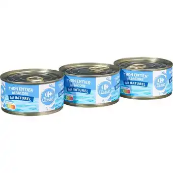Carrefour Carrefour classic' thon entier albacore au naturel offre