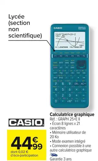 Carrefour Market Casio calculatrice graphique offre