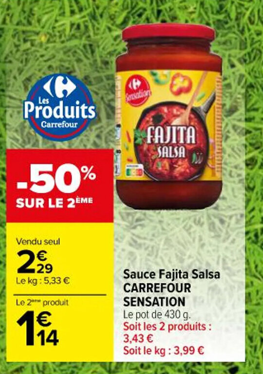 Promo Sauce Fajita Salsa CARREFOUR SENSATION chez Carrefour