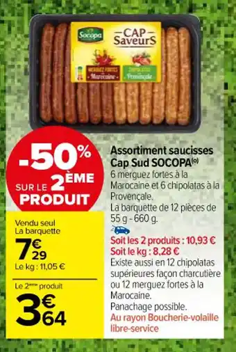 Carrefour Assortiment saucisses Cap Sud SOCOPA(0) offre
