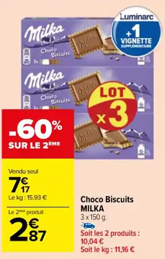 Carrefour Choco Biscuits MILKA offre