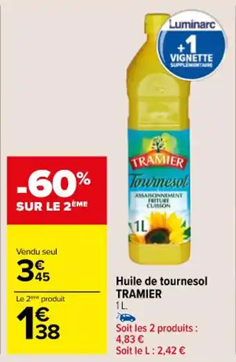 Carrefour Huile de tournesol TRAMIER offre