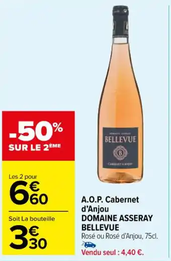Carrefour A.O.P. Cabernet d'Anjou DOMAINE ASSERAY BELLEVUE offre