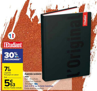 Carrefour Agenda scolaire noir offre