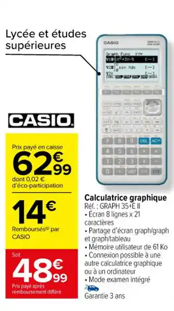 Carrefour Calculatrice graphique offre