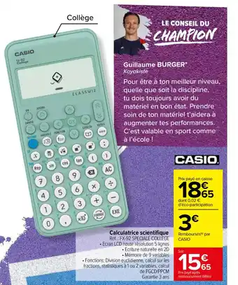 Carrefour Calculatrice scientifique offre