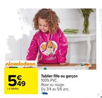 Carrefour Tablier fille ou garçon offre