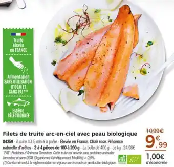 Thiriet Filets de truite arc-en-ciel avec peau offre
