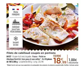 Thiriet Filet de cabillaud coupés en portions offre