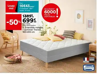 BUT Ensemble matelas +sommier trendy 160x200cm offre