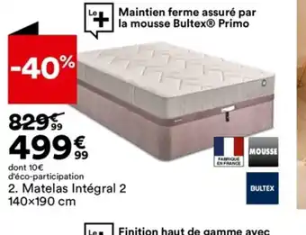 BUT 2. Matelas Intégral 2 140x190 cm offre