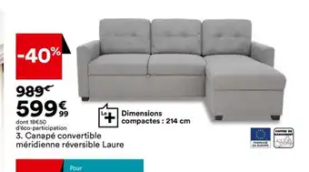 BUT Canape convertible meridienne reversible laure offre