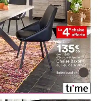 BUT dont 1€45 d'éco-participation Chaise Baxter“) au lieu de 179 €99 offre