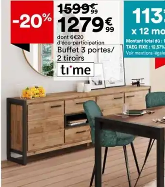 BUT Buffet 3 portes 2 tiroirs offre