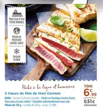 Thiriet 2 Cœurs de filet de thon Germon offre