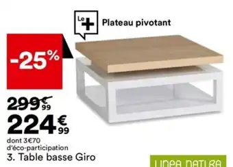 dont 3€70 d'éco-participation 3. Table basse Giro