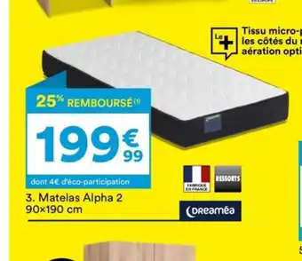 BUT dont 4€ d'éco-participation 3. Matelas Alpha 2 90x190 cm offre