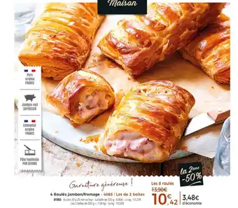 Thiriet 4 Roulés jambon/fromage offre