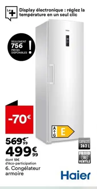 BUT d'éco-participation 6. Congélateur armoire offre