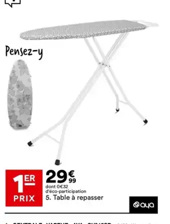 BUT d'éco-participation 5. Table à repasser offre