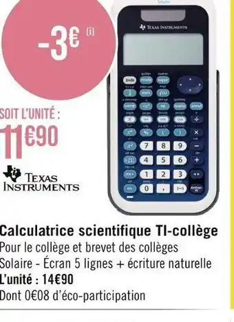 Calculatrice texas instrument ti-83 Calculatrice scientifique Tl-collège premium