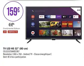 Casino Supermarchés TV LED HD 32" (80 cm) CELED32SAHD23B7 offre