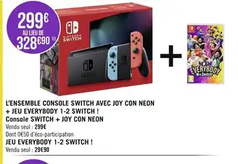Casino Supermarchés L'ENSEMBLE CONSOLE SWITCH AVEC JOY CON NEON offre