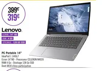 PC Portable 14" IdeaPad 1 14IGL7