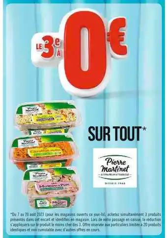 Casino Supermarchés Le 3e à 0€ sur tout pierre martinet offre