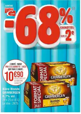 Casino Supermarchés Grimbergen bière blonde 6,7% vol. offre