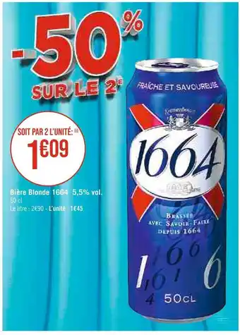 Casino Supermarchés 1664 bière blonde 5,5% vol. offre