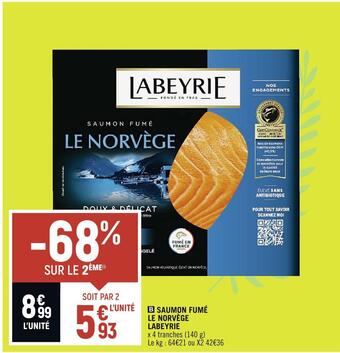 Spar Labeyrie saumon fumé le norvège offre