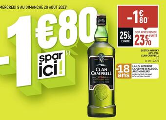 Spar Clan campbell scotch whisky 40% vol. offre